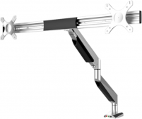 <h4>Vergroot de werkruimte met de DESQ flat screen monitorarmen.</h4>
<p>DESQ flat screen monitorarmen zijn een waardevolle ergonomische aanpassing voor monitors op alle werkplekken. Het gebruik van een monitorarm draagt bij aan een correcte werkhouding en creëert extra waardevolle ruimte op het bureau.</p>
<p>Deze dubbele monitorarm stelt de gebruiker in staat het beeldscherm in portret of landschap stand te zetten en hebben geïntegreerde kabelgeleiders voor een geordend bureau.</p>
<p><br /><strong style="color: #61993b;">✓ </strong></p>
<ul style="list-style-type: none;">
<ul style="list-style-type: none;">2 onafhankelijk instelbare armen</ul>
</ul>
<p><br /><strong style="color: #61993b;">✓ </strong></p>
<ul style="list-style-type: none;">
<ul style="list-style-type: none;">Arm met gasveer met één vinger te verstellen</ul>
</ul>
<p><br /><strong style="color: #61993b;">✓ </strong></p>
<ul style="list-style-type: none;">
<ul style="list-style-type: none;">Weerstand van de veer in te stellen voor verschillende beeldscherm gewichten</ul>
</ul>
<p><br /><strong style="color: #61993b;">✓ </strong></p>
<ul style="list-style-type: none;">
<ul style="list-style-type: none;">Inclusief tafelklembevestiging (tot 120 mm) en montageset bladdoorvoer</ul>
</ul>
<p><br /><strong style="color: #61993b;">✓ </strong></p>
<ul style="list-style-type: none;">
<ul style="list-style-type: none;">Speciaal ontwerp voor kabelmanagement</ul>
</ul>
<p><br /><strong style="color: #61993b;">✓ </strong></p>
<ul style="list-style-type: none;">
<ul style="list-style-type: none;">Met USB-aansluiting, waardoor eenvoudig bijvoorbeeld de telefoon of USB stick op de pc kan worden aangesloten</ul>
</ul>
<p><br /><strong style="color: #61993b;">✓ </strong></p>
<ul style="list-style-type: none;">
<ul style="list-style-type: none;">Voorzien van 3,5 mm jack voor microfoon en luidspreker. Ideaal voor het gebruik van een headset</ul>
</ul>
<p> </p>