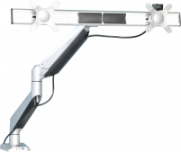 <h4>Vergroot de werkruimte met de DESQ flat screen monitorarmen.</h4>
<p>DESQ flat screen monitorarmen zijn een waardevolle ergonomische aanpassing voor monitors op alle werkplekken. Het gebruik van een monitorarm draagt bij aan een correcte werkhouding en creëert extra waardevolle ruimte op het bureau.</p>
<p>Deze dubbele monitorarm stelt de gebruiker in staat het beeldscherm in portret of landschap stand te zetten en hebben geïntegreerde kabelgeleiders voor een geordend bureau.</p>
<p><br /><strong style="color: #61993b;">✓ </strong></p>
<ul style="list-style-type: none;">
<ul style="list-style-type: none;">2 onafhankelijk instelbare armen</ul>
</ul>
<p><br /><strong style="color: #61993b;">✓ </strong></p>
<ul style="list-style-type: none;">
<ul style="list-style-type: none;">Arm met gasveer met één vinger te verstellen</ul>
</ul>
<p><br /><strong style="color: #61993b;">✓ </strong></p>
<ul style="list-style-type: none;">
<ul style="list-style-type: none;">Weerstand van de veer in te stellen voor verschillende beeldscherm gewichten</ul>
</ul>
<p><br /><strong style="color: #61993b;">✓ </strong></p>
<ul style="list-style-type: none;">
<ul style="list-style-type: none;">Inclusief tafelklembevestiging (tot 120 mm) en montageset bladdoorvoer</ul>
</ul>
<p><br /><strong style="color: #61993b;">✓ </strong></p>
<ul style="list-style-type: none;">
<ul style="list-style-type: none;">Speciaal ontwerp voor kabelmanagement</ul>
</ul>
<p><br /><strong style="color: #61993b;">✓ </strong></p>
<ul style="list-style-type: none;">
<ul style="list-style-type: none;">Met USB-aansluiting, waardoor eenvoudig bijvoorbeeld de telefoon of USB stick op de pc kan worden aangesloten</ul>
</ul>
<p><br /><strong style="color: #61993b;">✓ </strong></p>
<ul style="list-style-type: none;">
<ul style="list-style-type: none;">Voorzien van 3,5 mm jack voor microfoon en luidspreker. Ideaal voor het gebruik van een headset</ul>
</ul>
<p> </p>